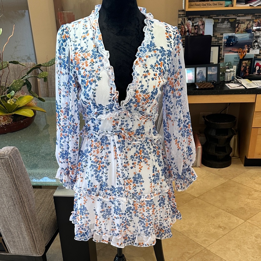 Elegant Floral Long Sleeve Dress